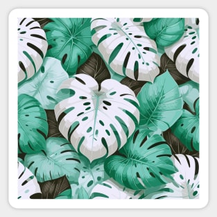 Pastel Monstera Tropical Leaves Sticker